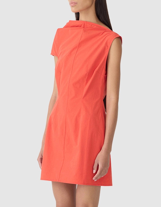 Bassike - Crushed Cotton Shoulder Dress
