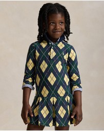 Polo Ralph Lauren - Argyle Stretch Mesh Polo Dress - Babies-Kids