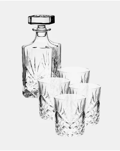 HOTTIE - Jonnie Traditional 5-Piece Decanter & Tumbler Set
