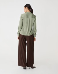 Forcast - Lila V-neck Satin Blouse
