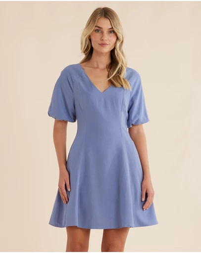Amelius - Auguste Puff Sleeve Mini Dress