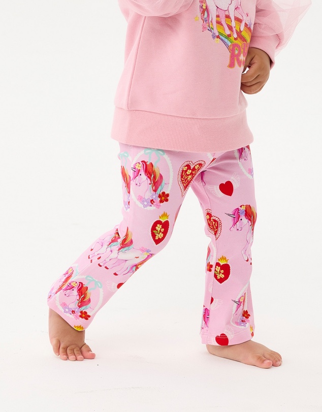 Rock Your Baby - Unicorn Hearts Baby Flare Legging