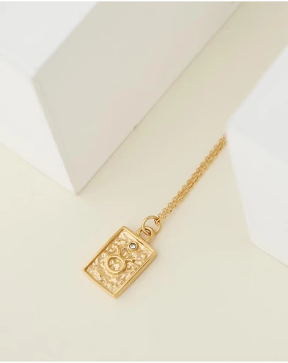 Carly Paiker - Taurus Star Sign Zodiac Tag Necklace