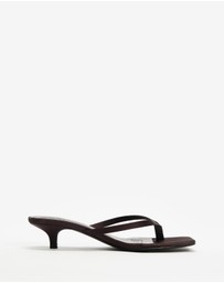 Atmos&Here - Oceane Satin Kitten Heel Sandals