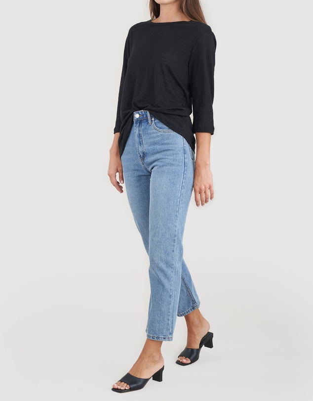 Amelius - Bronte Linen Three Quarter Jersey Top