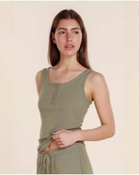 Gingerlilly - Liberty Ribbed Singlet Henley Top