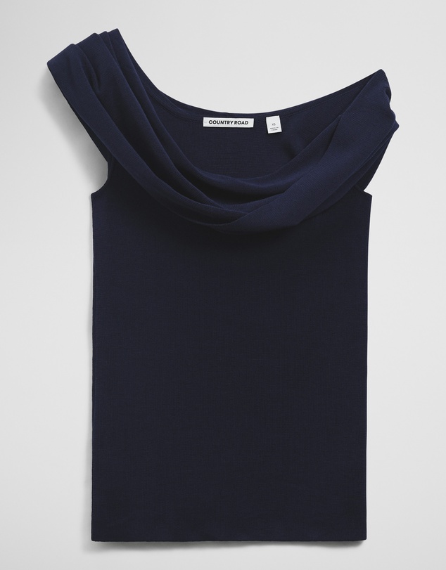 Country Road - Fold Over Knit Top