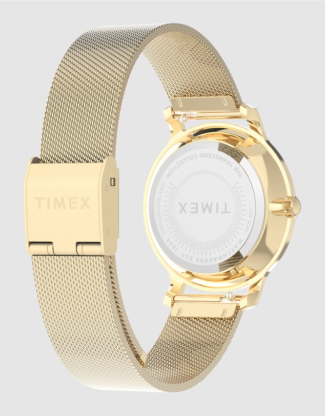 TIMEX - Womens 31mm Transcend Gold-tone Case and Bracelet with Green Dial
