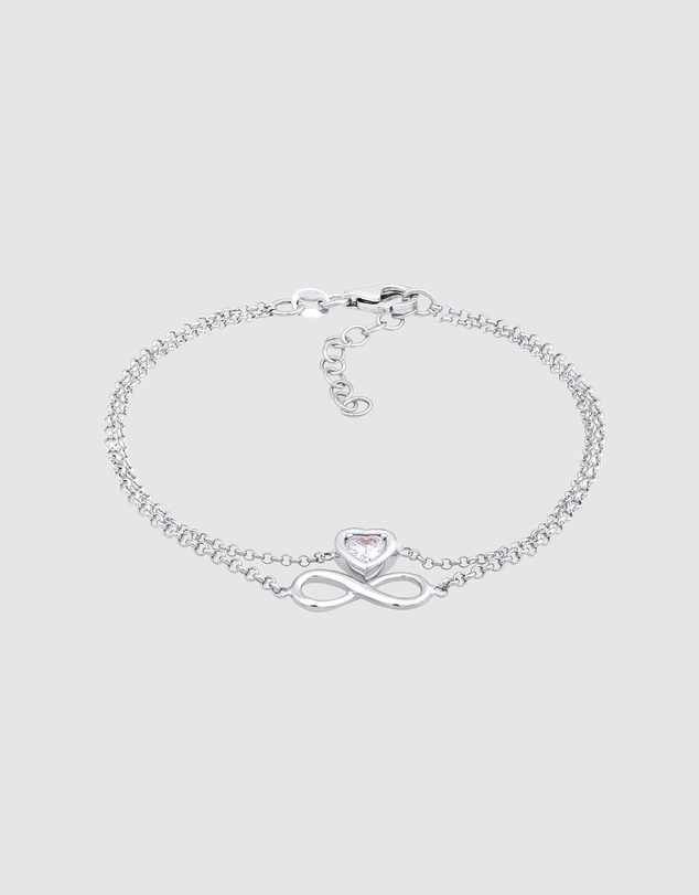 Elli Jewelry - Bracelet Zirconia Heart 925 Sterling Silver