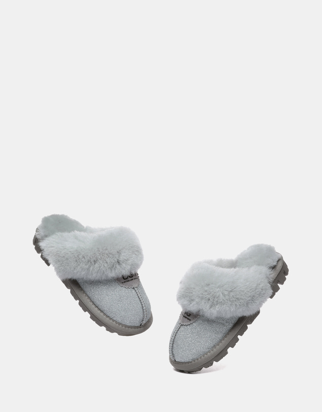 EVERAU - Australian Shepherd Ugg Kids Shirley Slipper Double Faced Sheepskin Upper House Shoes