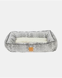 Mog & Bone - Bolster Dog Bed - Black Wave