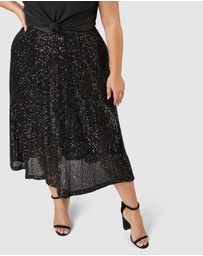 Pink Dusk by Curve Project - Sure Thing Sequin Skirt