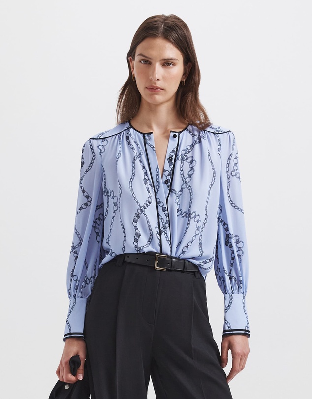 SABA - Chain Silk Long Sleeve Blouse