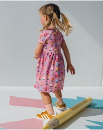 Huxbaby - Multi Colour Daisy Rib Dress - Babies-Kids