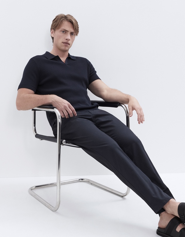 UNISON - Wavy Stitch Knit Polo