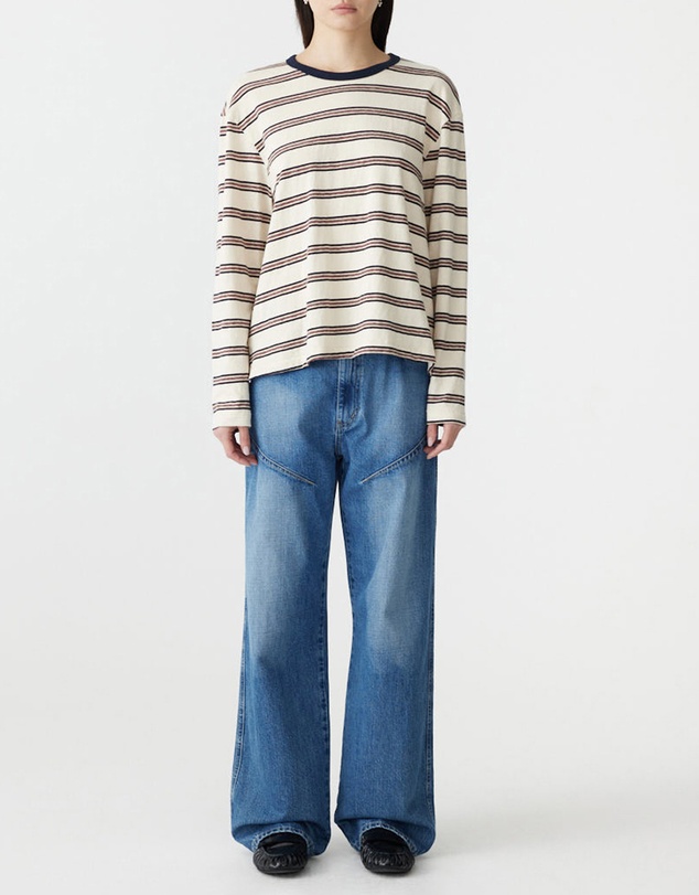 Bassike - Stripe Boyfriend LS T-Shirt