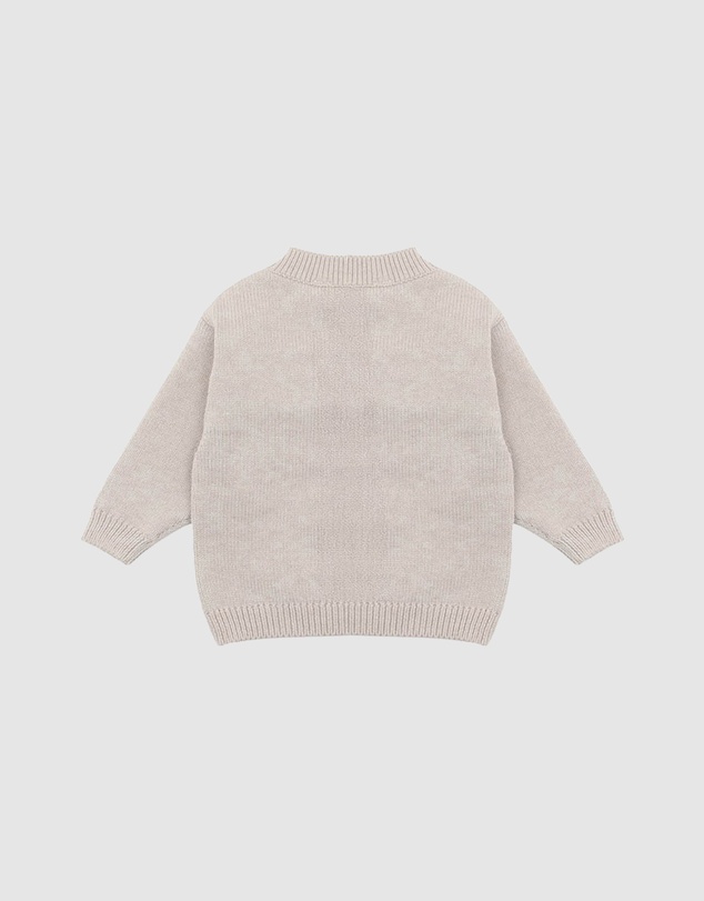 Bebe by Minihaha - Otto Puppy Grid Organic Knitted Jumper - Babies