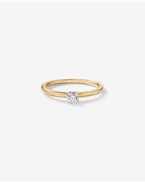Michael Hill - 0.22 Carat TW Round Brilliant Diamond Solitaire Engagement Ring with Hidden Halo in 14kt Yellow and White Gold