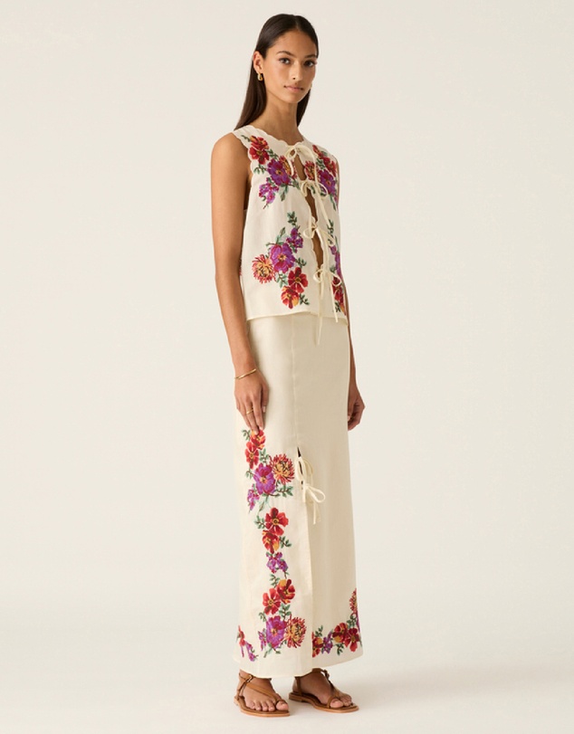 MOS The Label - Frida Embroidery Maxi Skirt