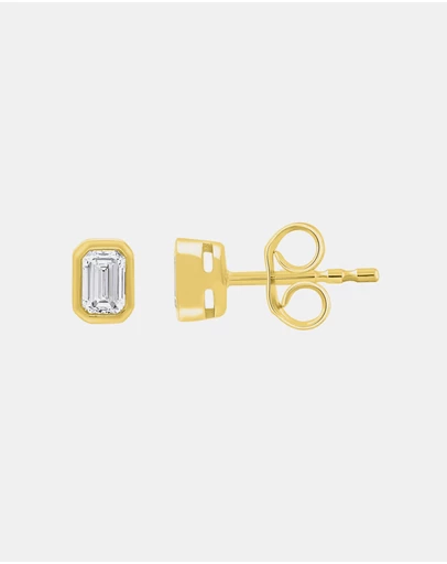Zoe Olivia - 9K Gold Emerald Lab Grown Diamond Studs