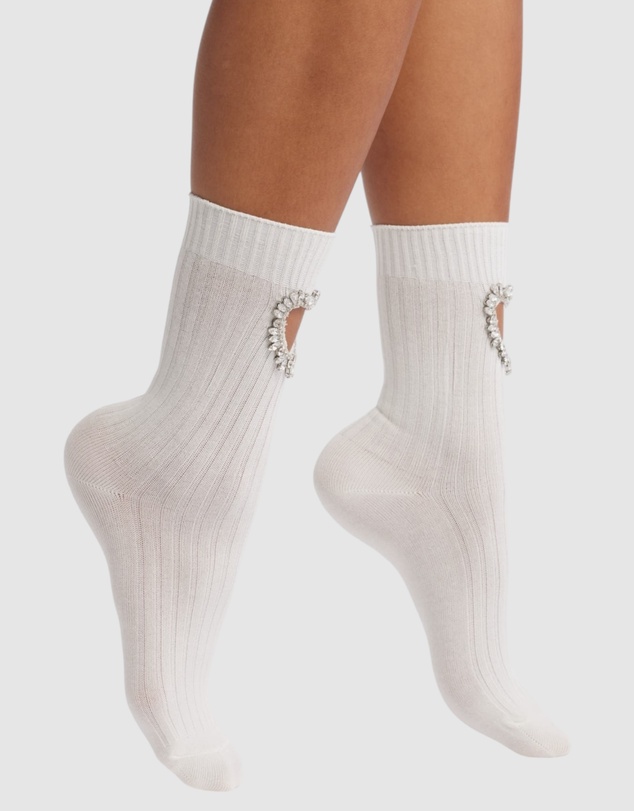 High Heel Jungle - Gem Crystal Heart Sock