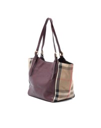 Pre-Loved by Azura Reborn - Pre-Loved Small Leather and House Check Canvas Canterbury Tote
