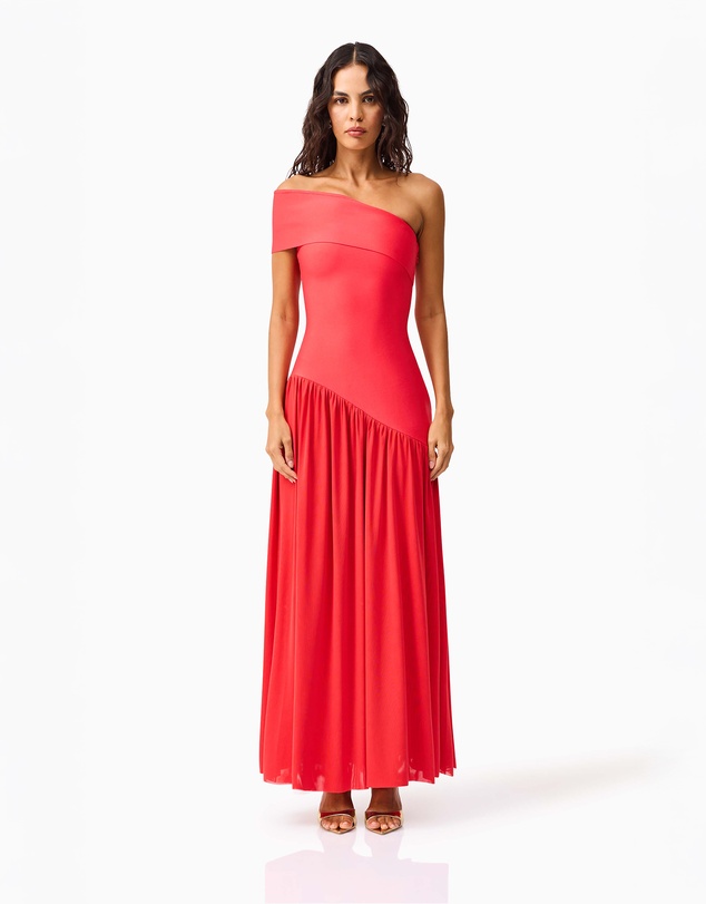 Elliatt - Jesselle Asymmetrical Gown in Coral