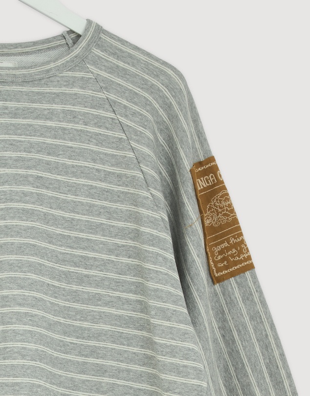 Revibe - Repaired KINGA CSILLA Smoke Stripe Med Jumper - AU 10