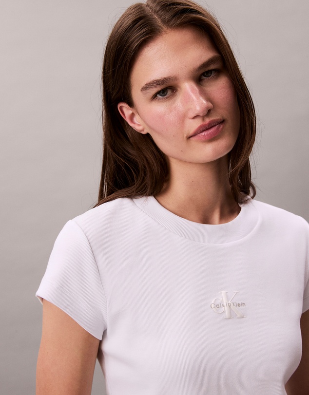 Calvin Klein Jeans - Monogram Logo Ribbed Baby Tee
