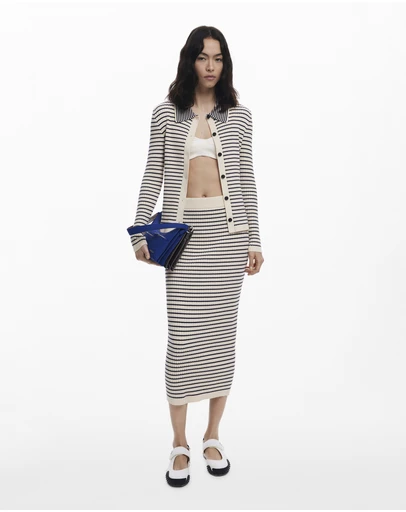 Desigual - Striped Knit Midi Skirt