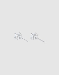 Kuzzoi - ICONIC EXCLUSIVE - Earrings Square Basic With Zirconia in 925 Sterling Silver
