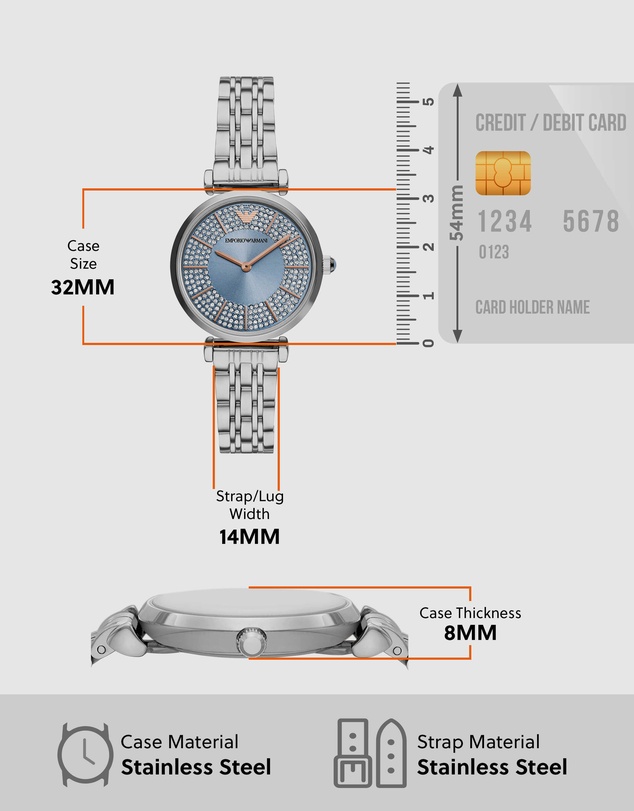Emporio Armani - Silver Tone Analogue Watch