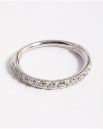 Lovisa - Surgical Steel Diamante Clicker Ring 8mm