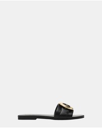 Steve Madden - Marta Black Leather Sandals