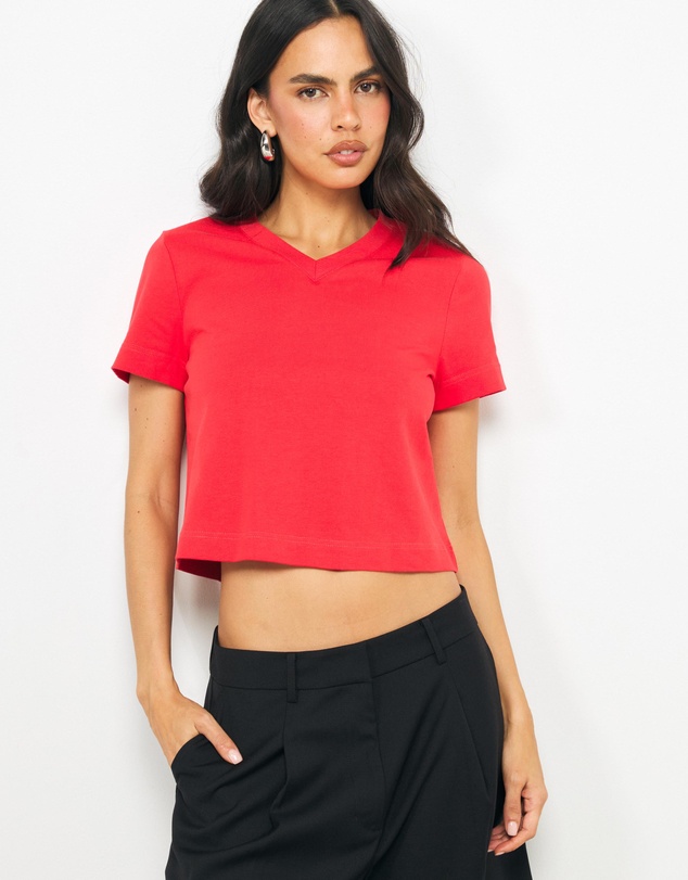 AERE - Cotton V-Neck T-Shirt