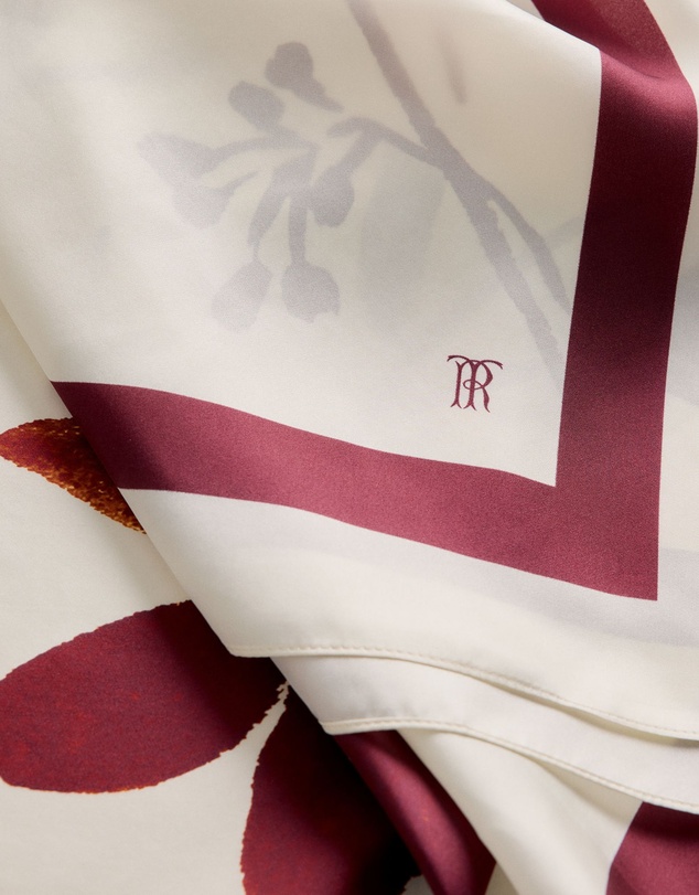 Trenery - Wren Floral Silk Scarf in White