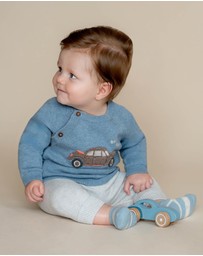 Bebe by Minihaha - Alvin Car Organic Knitted Jumper - Babies