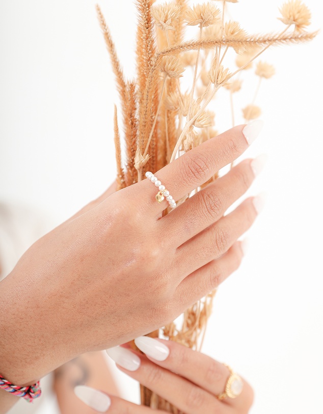 Elli Jewelry - Swarovski® Pearl Heart Charm Ring