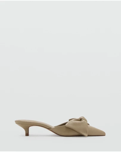 M.N.G - Heeled Leather Shoes with Bow