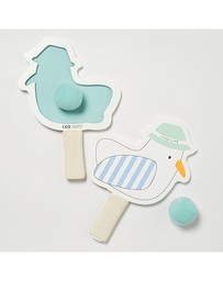 Sunnylife - Kids Velcro Beach Bats Sammy the Seagull Blue Stripe