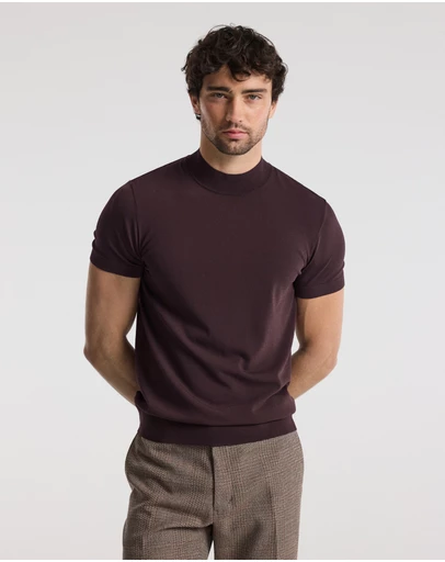 Calibre - Slim Tech Knit T-shirt Bourbon