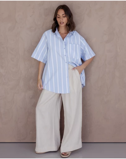 ALEXANDRA - Rogue Shirt Blue Chambray Stripe