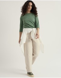 Seasalt - Seasalt Cornwall Green Sailor 3/4 Sleeve Top Jersey