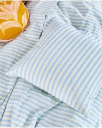 Mosey Me - Butter Blue Seersucker Flat Sheet