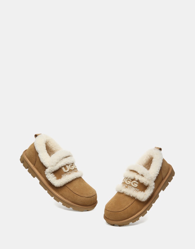 EVERAU - Australian Shepherd Ugg Rilee Loafer Cow Suede Upper House Shoes