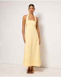 Revibe - Repaired AERE Lylah Linen Midi Dress - AU 8