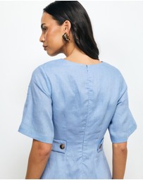 AERE - Clova Linen Mini Dress