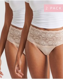 Kayser - 2 Pack Daily Essentials Cotton & Floral Lace Full Brief (465 )