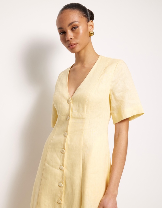 AERE - Rani Linen Midi Dress