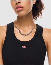 Diesel - D Logo Silver Necklace